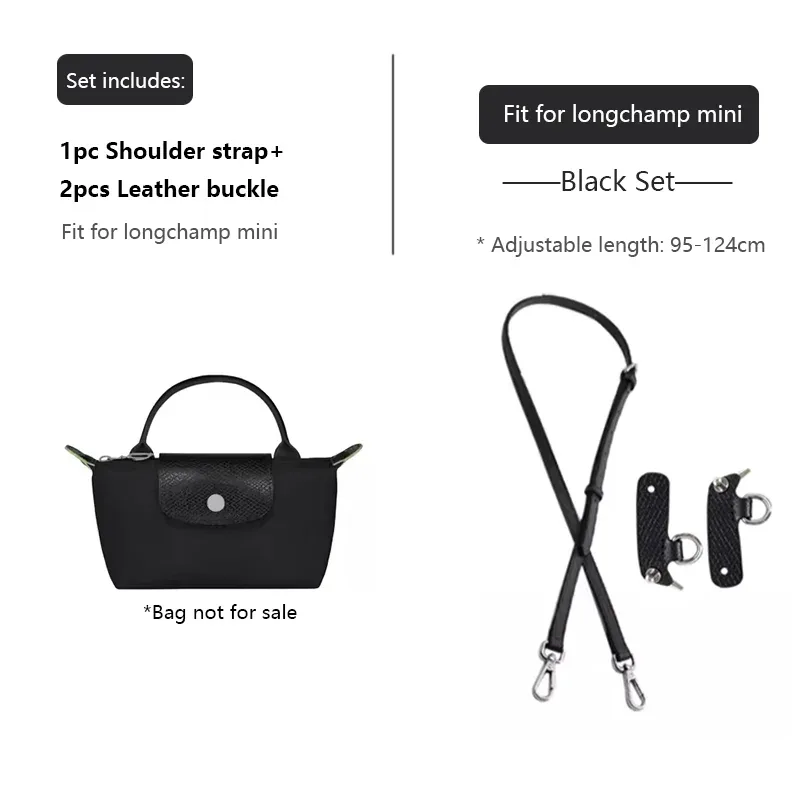 sangle de sac à bandoulière de remplacement en cuir, sangle d'épaule de sac adaptée pour longchamp mini, sangle de sac réglable en longueur, accessoires de sac