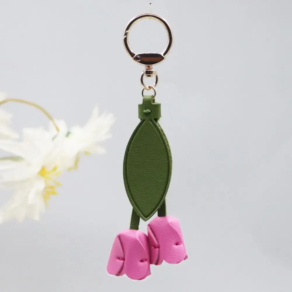 pendentif de sac tulipe douce, style coréen dopamine, décoration de sac à dos fraîche, accessoires assortis au sac, breloques de sac, cordon floral pour femme