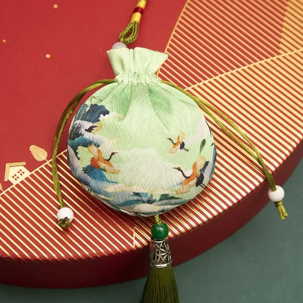 pochette multicolore en tissu avec cordon de serrage, étui pour colliers, sac de rangement de style chinois à fleurs, pochette pour bijoux pour femmes, sachet vide