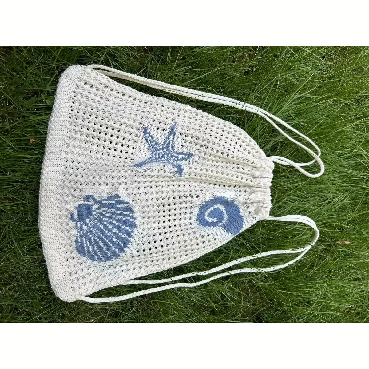 sac à dos et sac à bandoulière en maille ajourée pour femme, élégant et magnifique, un incontournable pour les vacances d'été à la plage, avec décorations en forme d'étoile de mer et de coquillages, est le sac de rangement idéal pour le football et le basketball, grande capacité et multifonctionnel, est le cadeau parfait pour les anniversaires, la saison des diplômes et la rentrée scolaire, cadeau d'anniversaire.