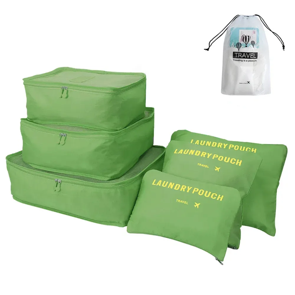 8/6 pièces ensemble sac de rangement de voyage grande capacité bagages vêtements tri organisateur valise pochette étui essentiels chaussures emballage cube
