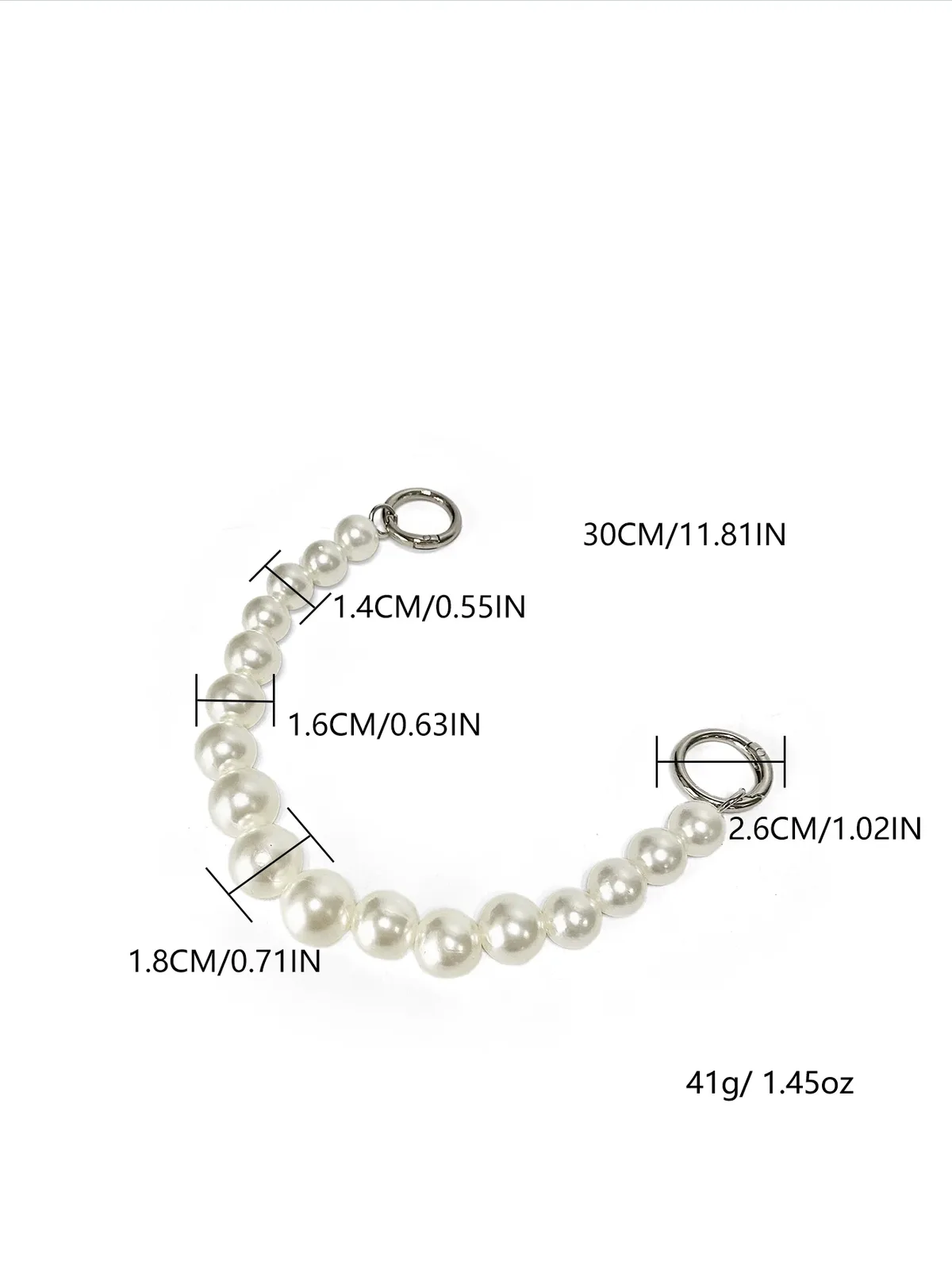 chaîne de perles pour extension de sac, bandoulière, accessoire chaîne courte, achat à l'unité, bandoulière extensible, chaîne de poignet