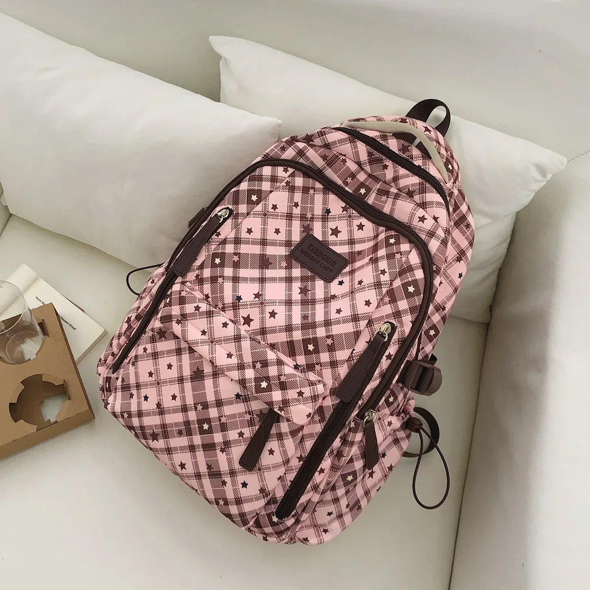 sac à dos scolaire grande capacité style coréen pour jeunes filles du collège, sac à dos de navetteur, sac à dos de campus en nylon pour jeunes, capacité 20-35l
