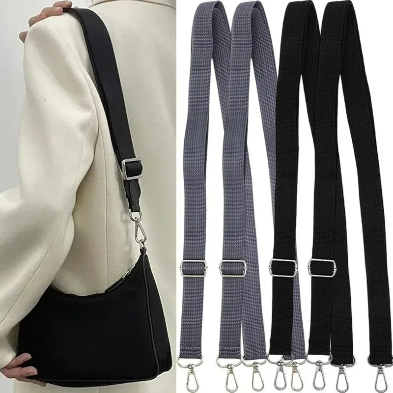 Sangle de sac à bandoulière en Nylon noir, ceinture détachable de remplacement réglable pour femmes et hommes, sacoches à poignée, ceinture de sac à main