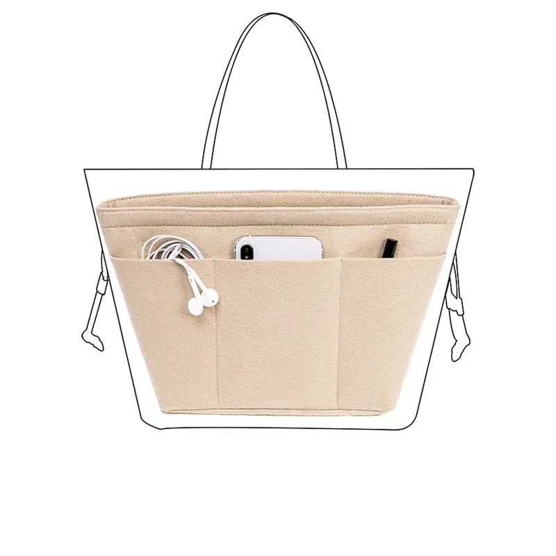 sac à main organisateur insérer sac fourre-tout shaper 12 poches fermeture éclair supérieure adapté pour neverfull sac à provisions pm mm gm doublure de sac à main