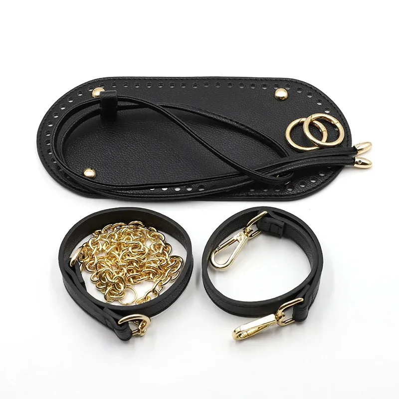 1 ensemble de sacs à main faits à la main en cuir pu avec fond de sac, accessoires de quincaillerie et bandoulière pour sac à main, pour sac à dos diy pour femme