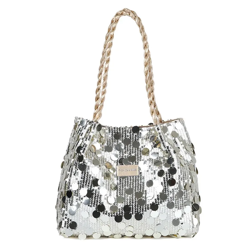 nouveau sac fourre-tout scintillant à paillettes pour femme, sac à bandoulière, sac à main pailleté grande capacité, pochette tendance pour soirées et sorties féminines