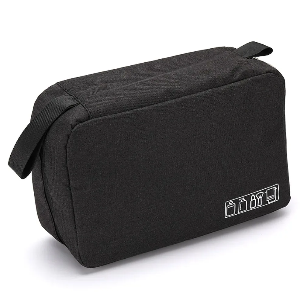trousse de toilette pour homme en tissu oxford, résistante à l'eau, à suspendre, avec plusieurs compartiments et poignée robuste