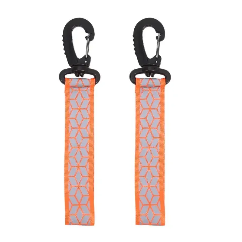 sangles de sécurité réfléchissantes pour sac à dos, 2 pièces, fournitures pour porte-clés, conçues pour le camping, la randonnée, équipement de sécurité nocturne, bande réfléchissante