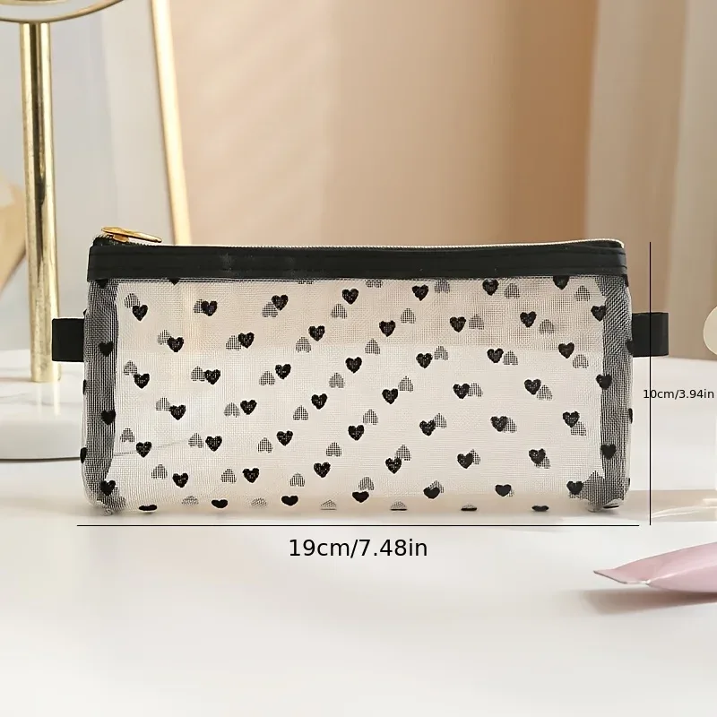 sac de rangement en maille pour cosmétiques de voyage, facile à nettoyer, sac de maquillage, trousse de toilette transparente, sac de rangement pour pinceaux, sac de plage pour fille