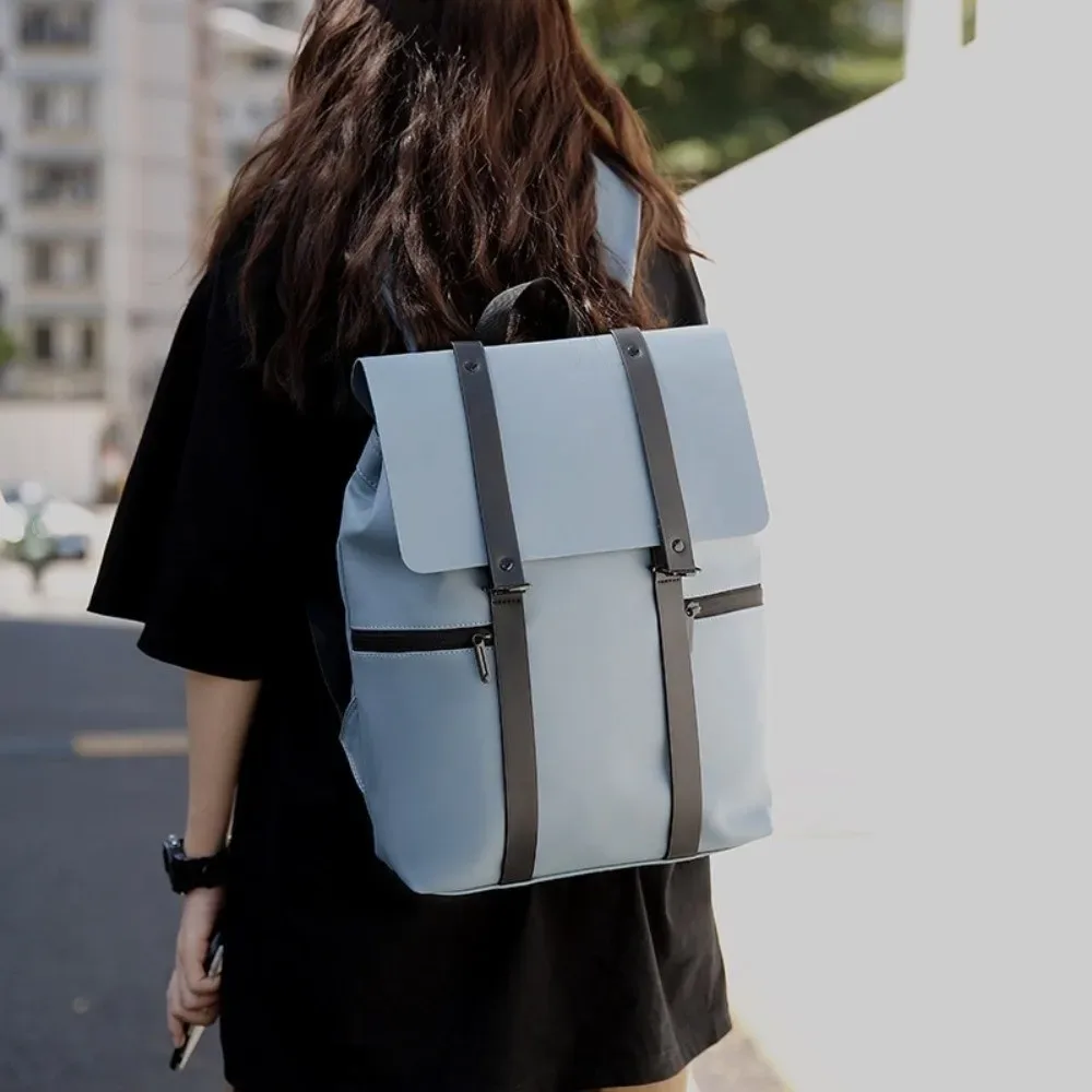sacs d'école imperméables, sacs à dos pour ordinateur portable de couleur unie, sacs à dos de voyage à grande capacité avec bandoulière réglable