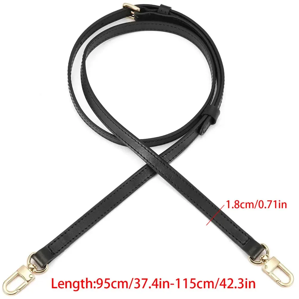 1 pièces sangle de remplacement réglable sac à bandoulière en cuir pu bandoulière pour petits sacs pochette sangle noire largeur 1.8cm