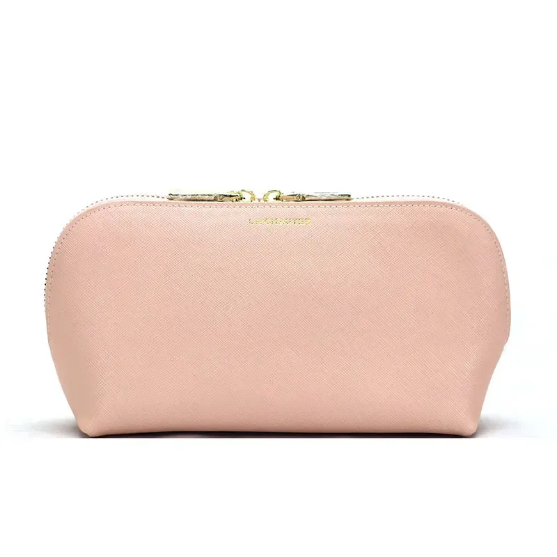 sac à cosmétiques en cuir saffiano personnalisé pour femmes, trousse de beauté en poudre de voyage pour dames, ensembles avec porte-passeport, étiquette de bagage, mode