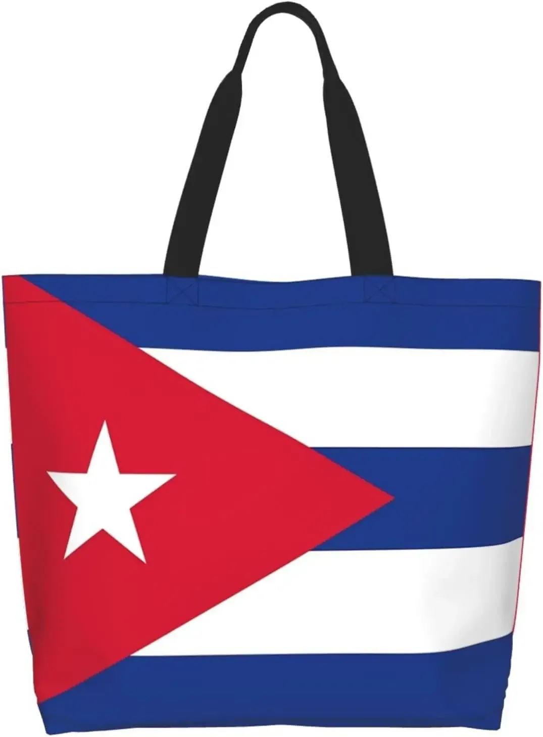 sac fourre-tout drapeau cubain pour femmes et hommes, grands sacs de courses réutilisables pour la plage, les voyages, la salle de sport, le yoga