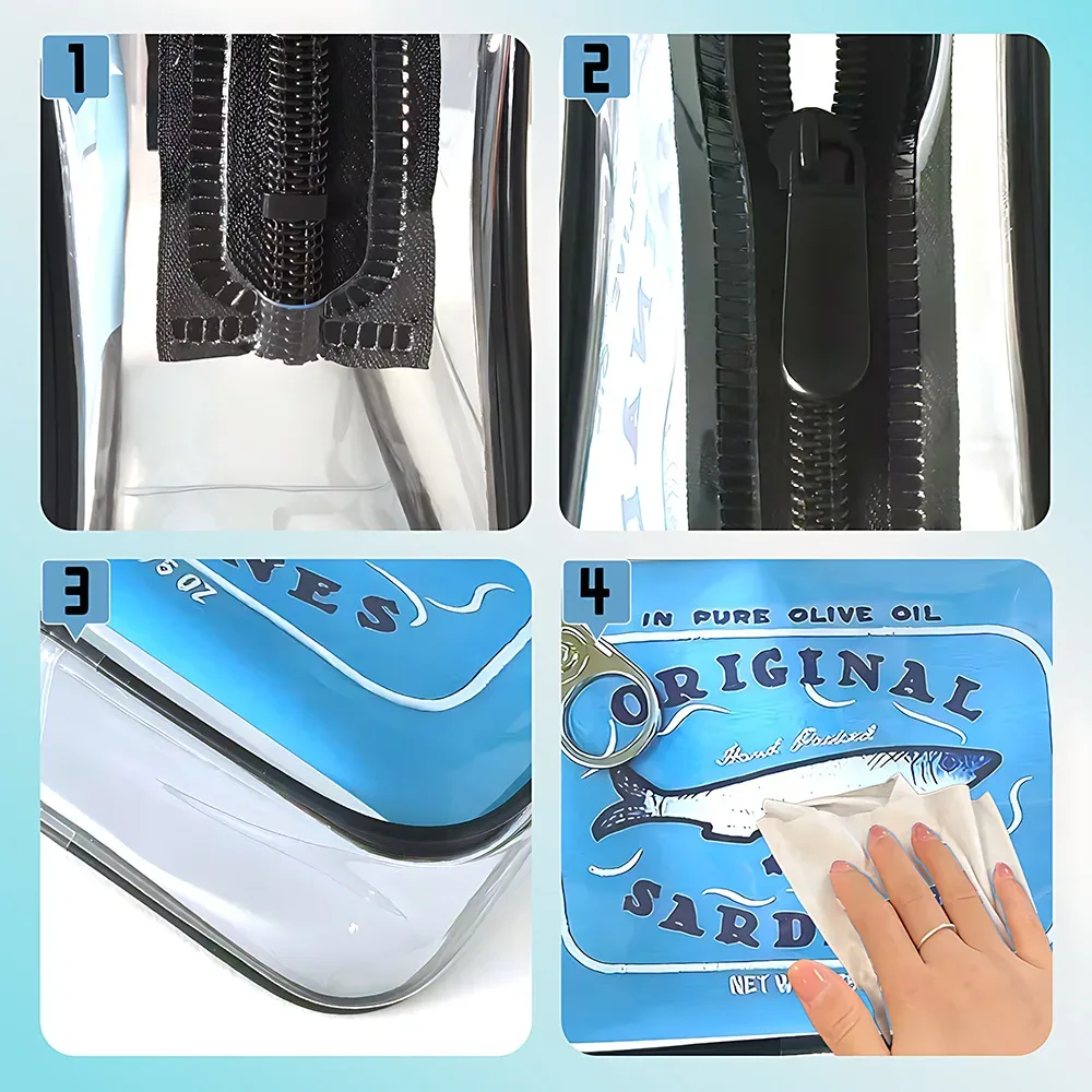 sac de stade transparent en pvc, pochette de maquillage, organisateur de rangement transparent pour les matchs de football, cadeau de saison de remise des diplômes, étui de voyage étanche, 1 pièce