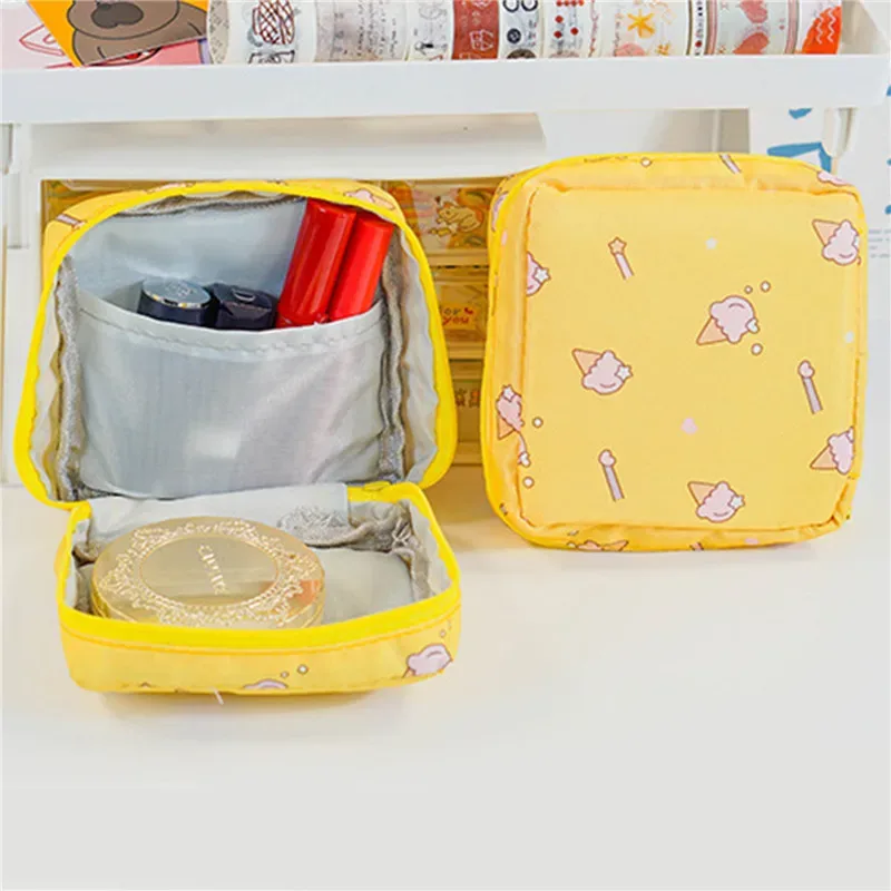 ensemble de petits sacs à cosmétiques pour femmes, mini serviettes hygiéniques à fermeture éclair pour filles, sacs de maquillage pour rouge à lèvres, pochette de rangement pour écouteurs et pièces de monnaie