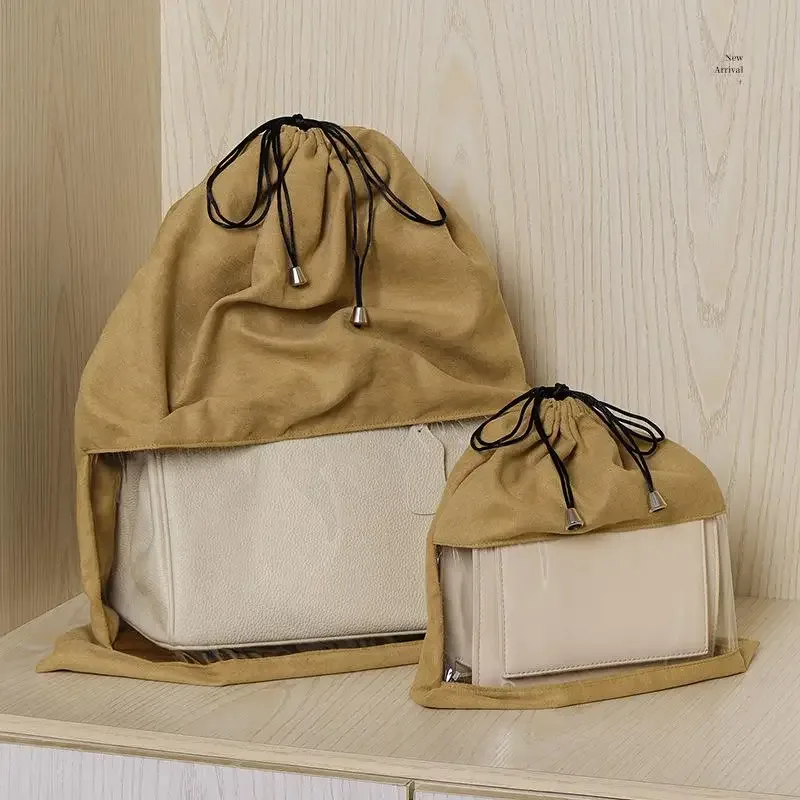 sac à cosmétiques en tissu avec cordon de serrage, sac de rangement anti-poussière