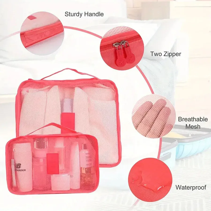 6 pièces organisateur de voyage sacs de rangement valises de voyage portables organisateur sac de voyage pour femmes organisateur de bagages vêtements chaussures sac