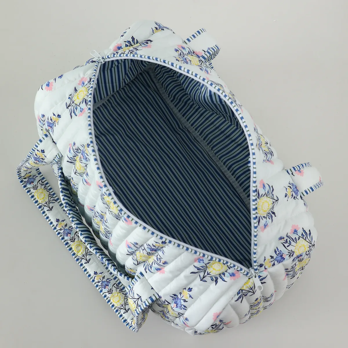grand sac de voyage matelassé pour femmes, sac de week-end, imprimé bloc floral, bagages en coton, sacs de sport de nuit