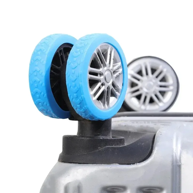 8 pièces de protections de roues en silicone à texture épaisse pour bagages, réduisant le bruit, housses de roues de bagages de voyage, accessoires de bagages, vente en gros
