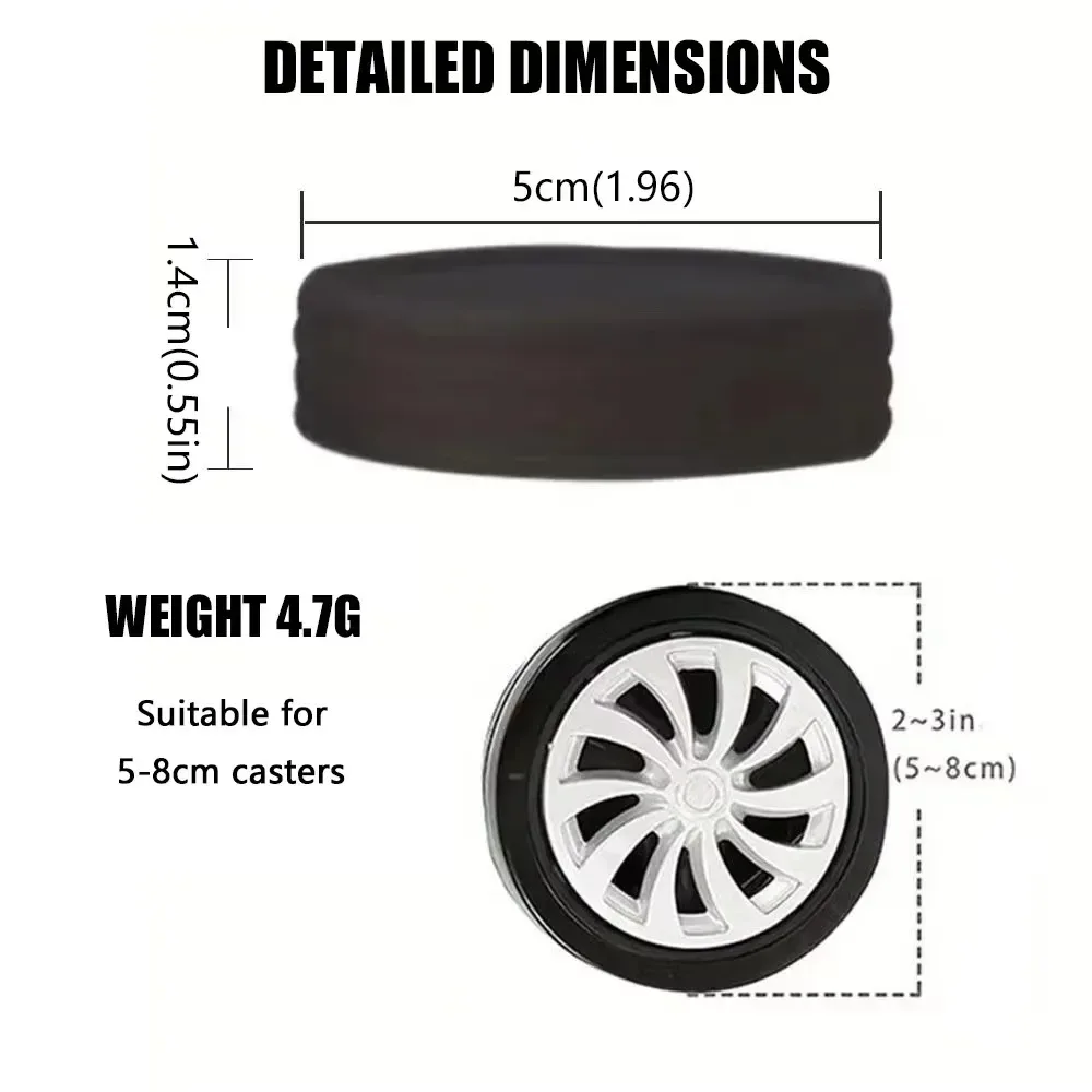 32/4pcs housse de protection pour roulettes de valise, housse silencieuse pour roulettes de trolley, accessoires de valise