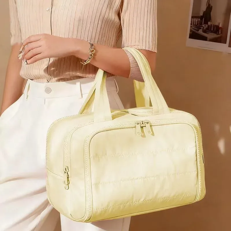 trousse de maquillage portable multi-poches avec fermeture éclair, organisateur cosmétique pour voyage et usage domestique, grande capacité, pochette de rangement pour articles de toilette