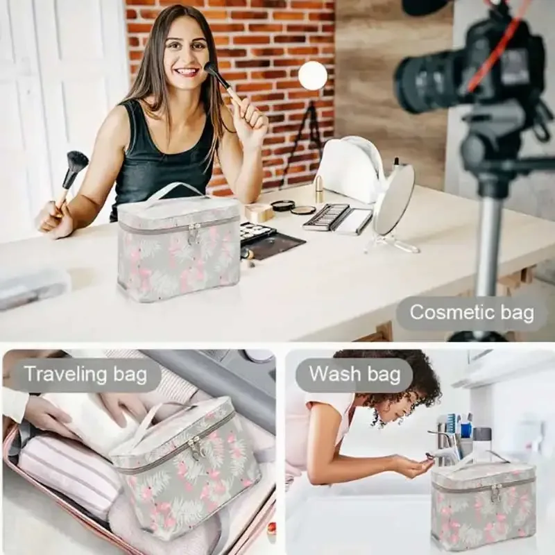 sac de rangement de maquillage à main, étanche, portable, multifonctionnel, organisateur de nettoyage de cosmétiques de voyage, vitrine de bijoux