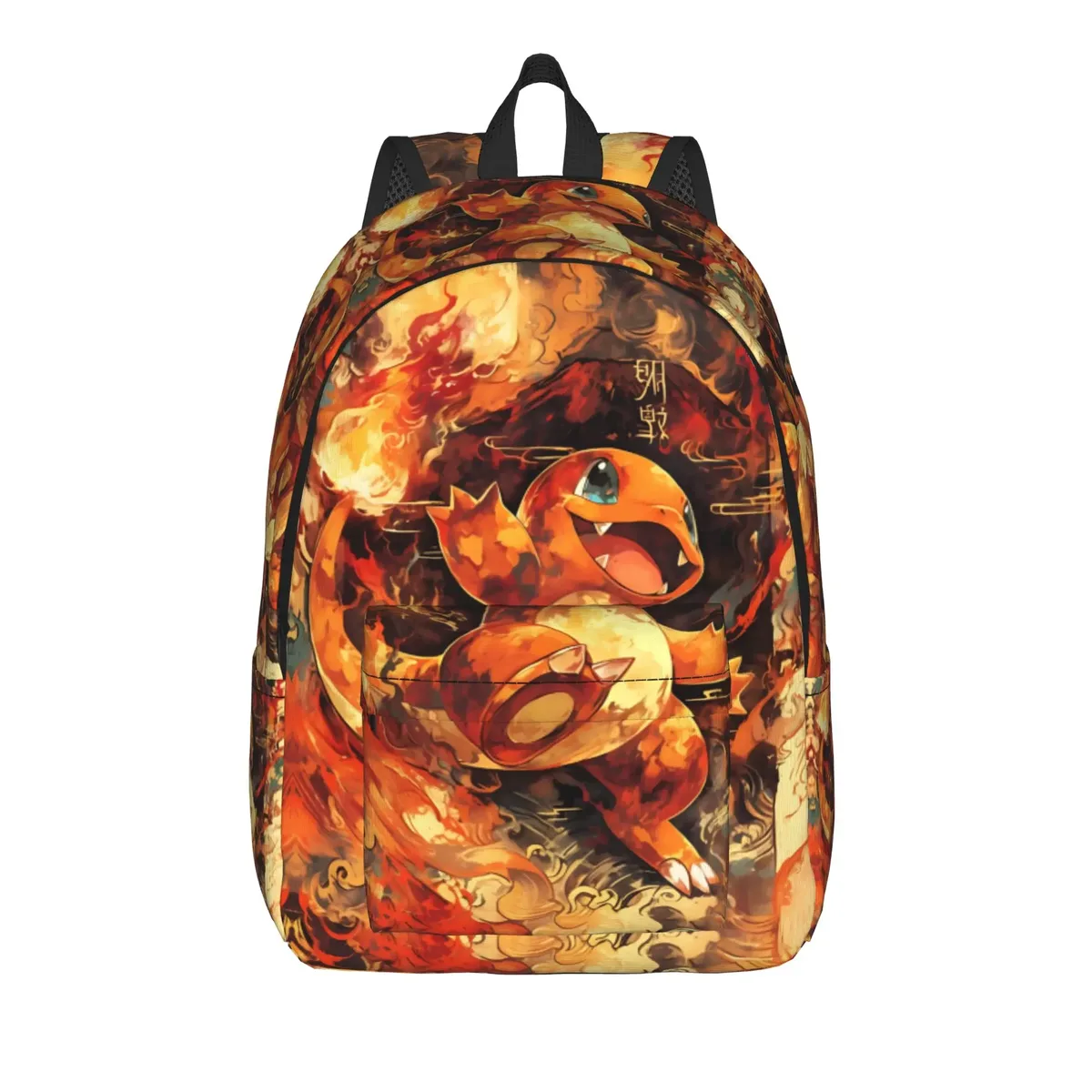 sac à dos tendance sur le thème de pokémon charmander fire, mochilas, sac à dos décontracté pour l'école, grande capacité