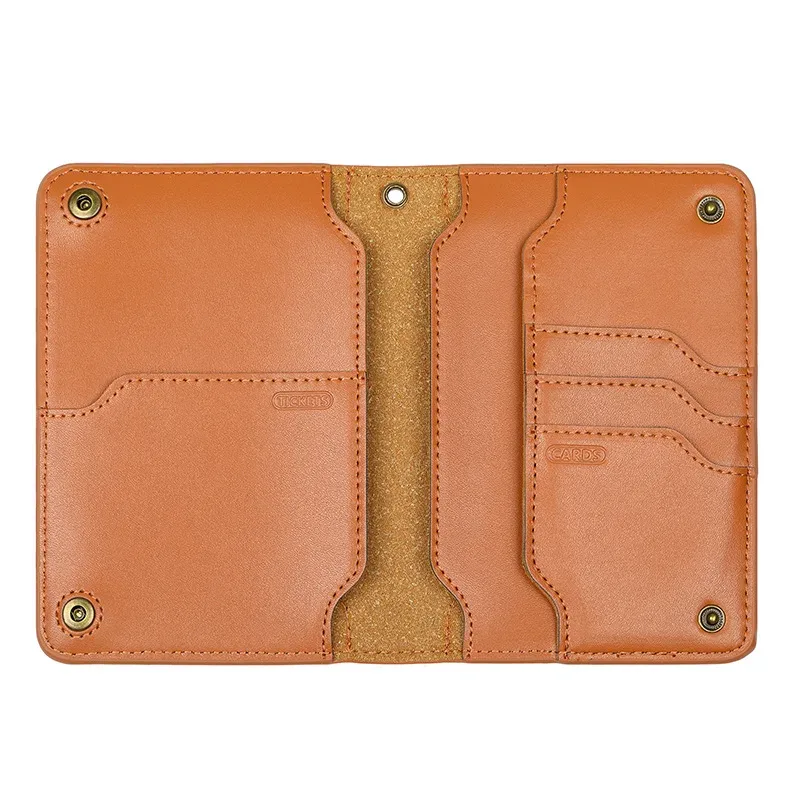 porte-passeport de voyage en cuir véritable, étui de protection pour passeports, portefeuille pour cartes, sac à main de grande capacité