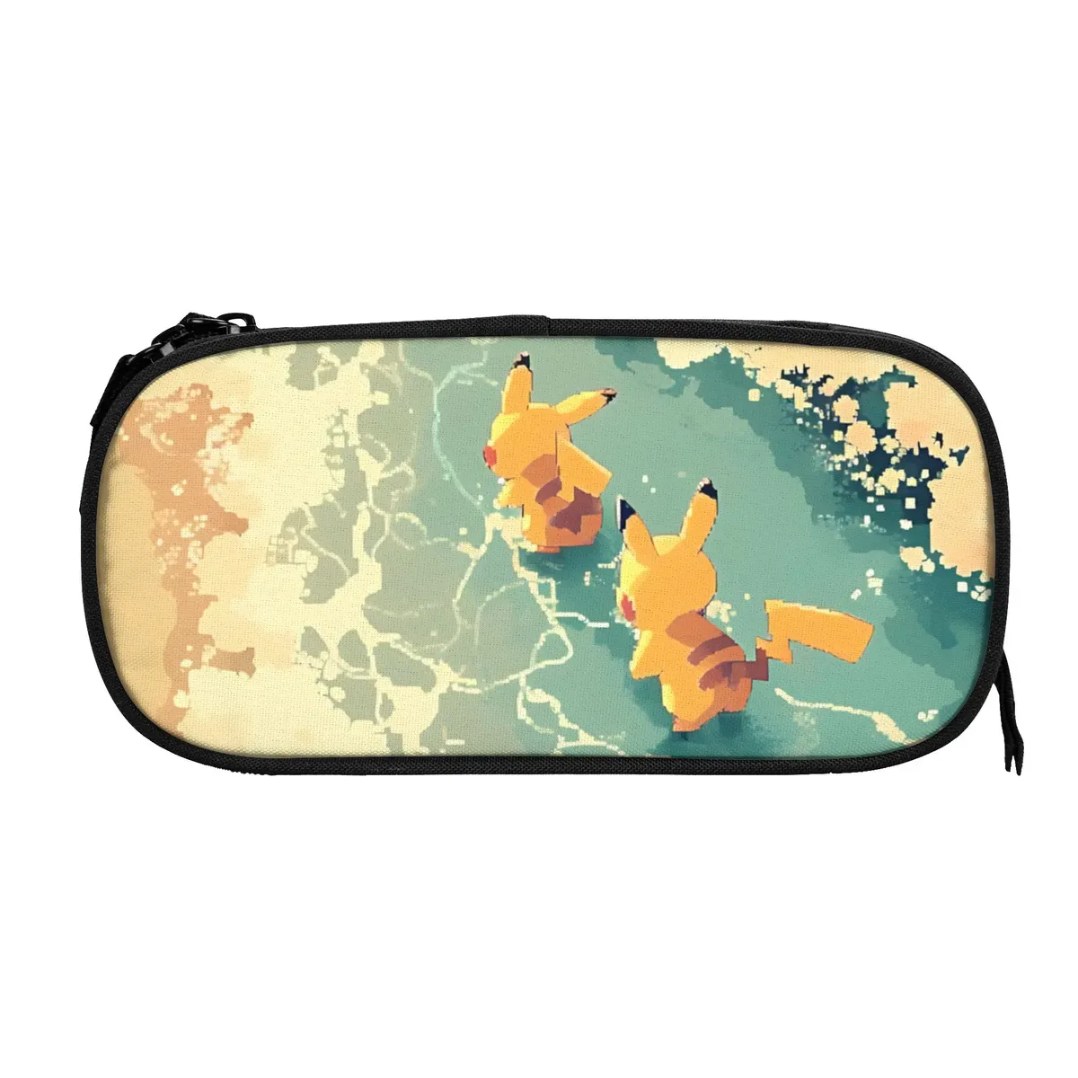 sacs personnalisés pokemon rouge et noir charizard de grande capacité pour enfants, trousse à crayons d'école pour garçons et filles