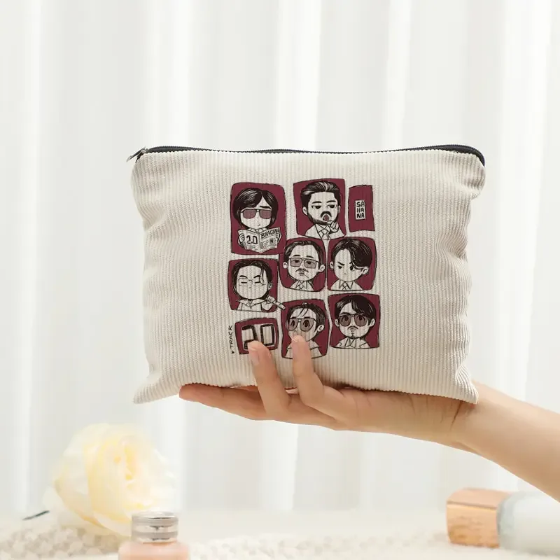 trousse de maquillage en velours côtelé arirang world tour 2026, pochette multifonctionnelle à fermeture éclair pour femme, sac de rangement de voyage idéal, cadeaux pour fans k-pop