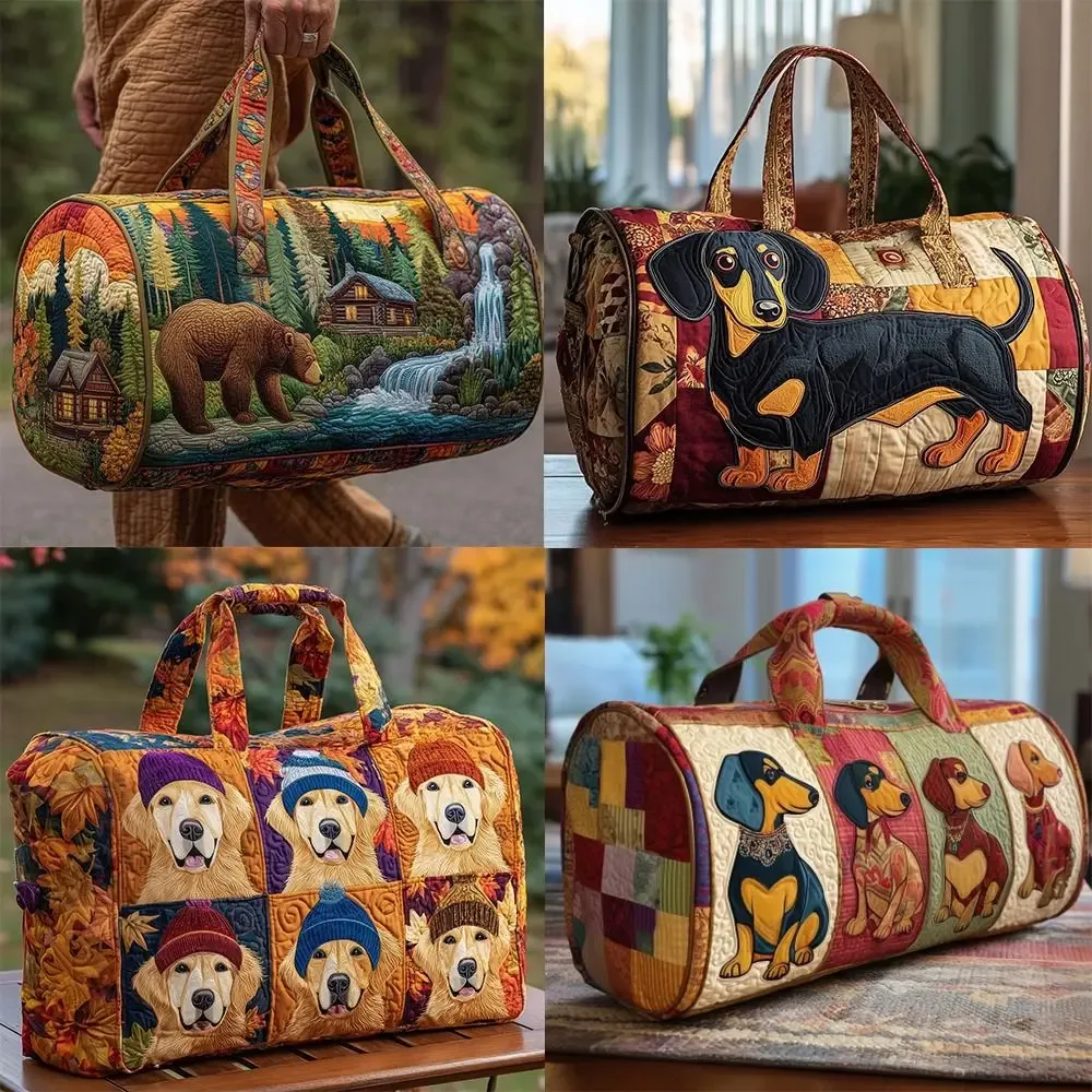 Sac de voyage matelassé à bandoulière avec motif animaux 3D, sac de sport et de gym grande capacité
