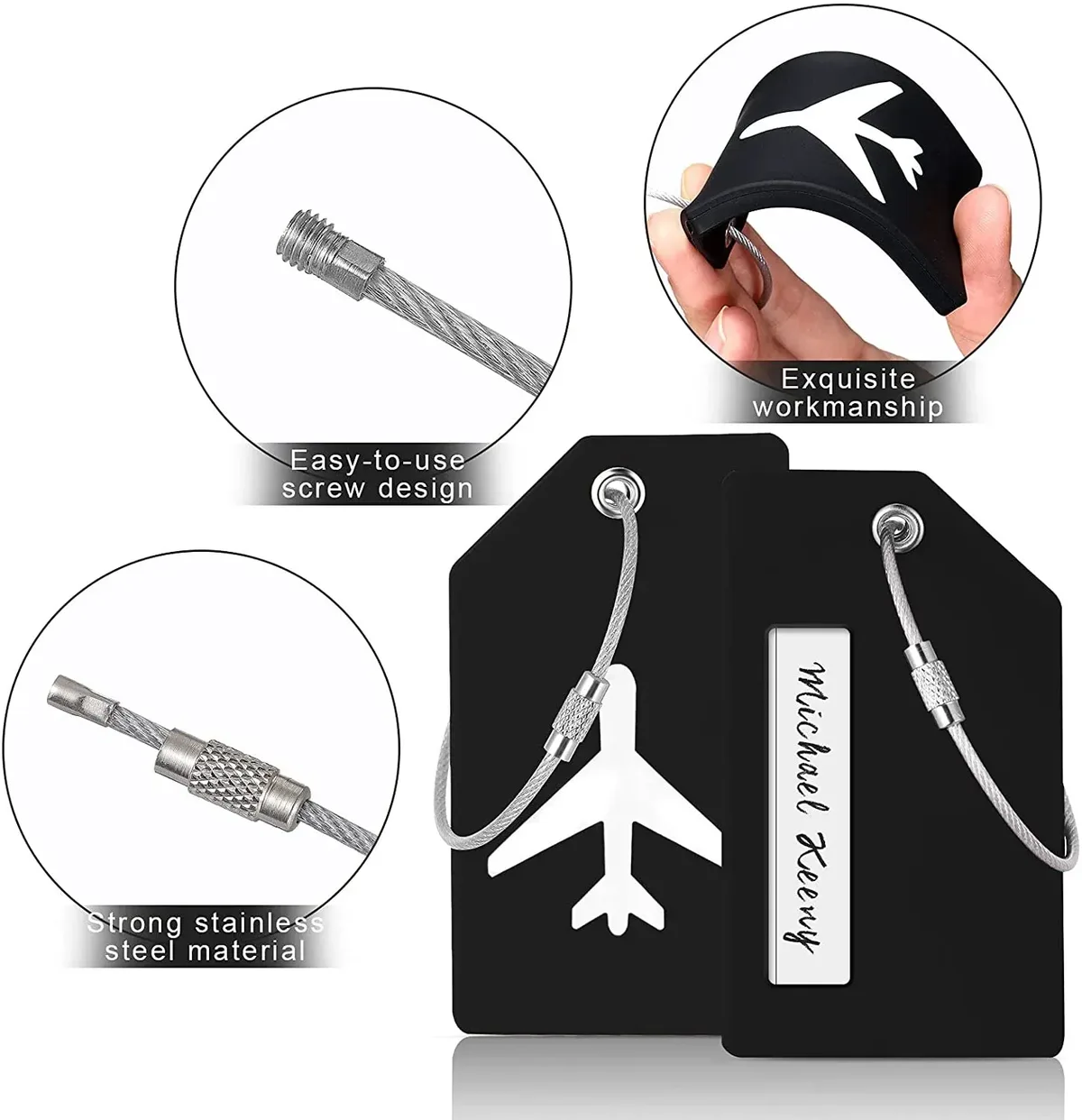 1 étiquette de bagage en silicone, couleur unie, tendance, porte-nom et adresse pour valise, accessoires de voyage