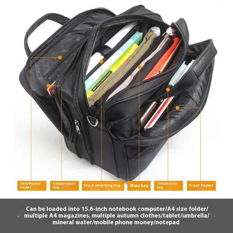 grands porte-documents pour hommes, fourre-tout en toile, 15.6 pouces, 17 pouces, 19 pouces, étui pour ordinateur portable, sacs de travail, sacoche de bureau