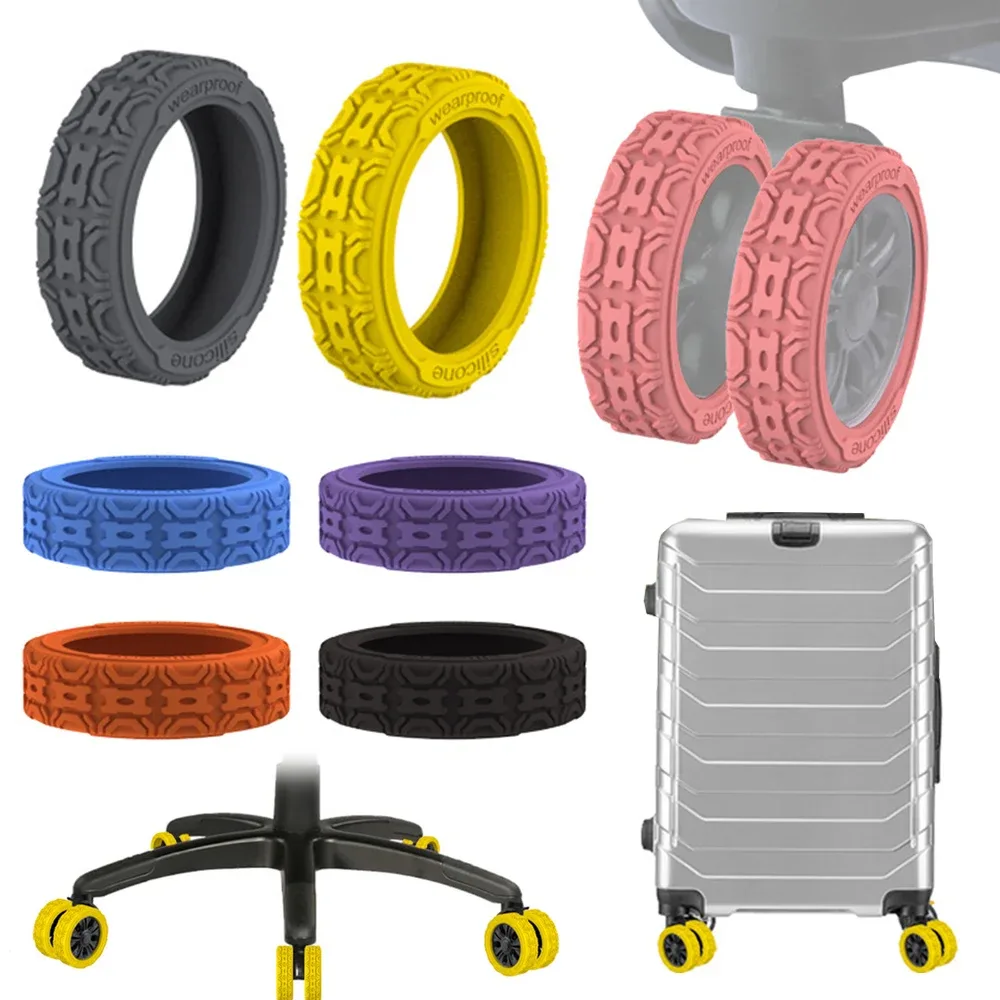 protecteur de roues de bagages en silicone, 4 pièces/ensemble, manchons de couverture silencieux et résistants aux chocs pour valises à roulement lisse, couverture de roue de transport