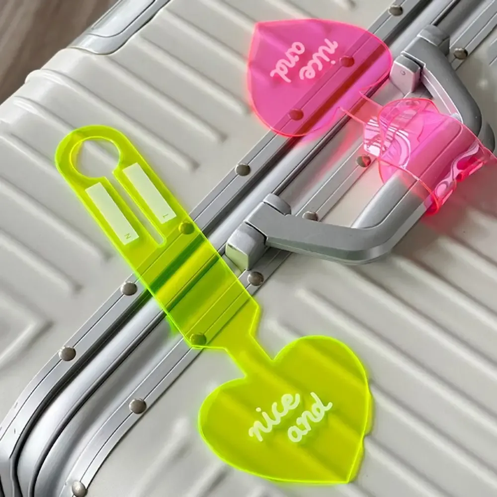étiquette de bagage fluorescente, étiquette de valise portable anti-perte en pvc, étiquette de bagage colorée 
