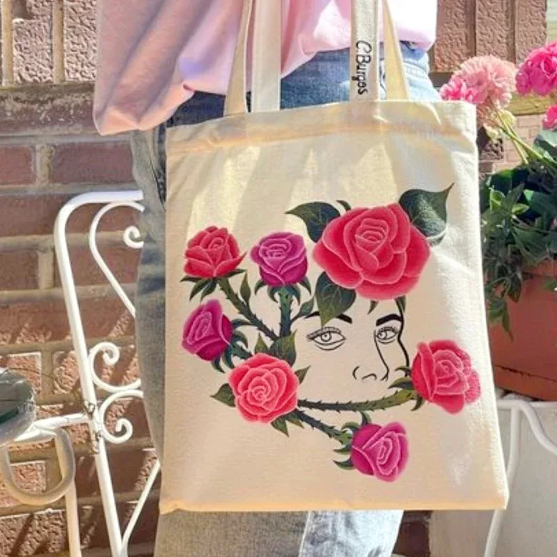 sacs fourre-tout en coton beige, sac à bandoulière en toile, grands sacs de courses réutilisables de grande capacité pour l'épicerie, les sorties sur la plage