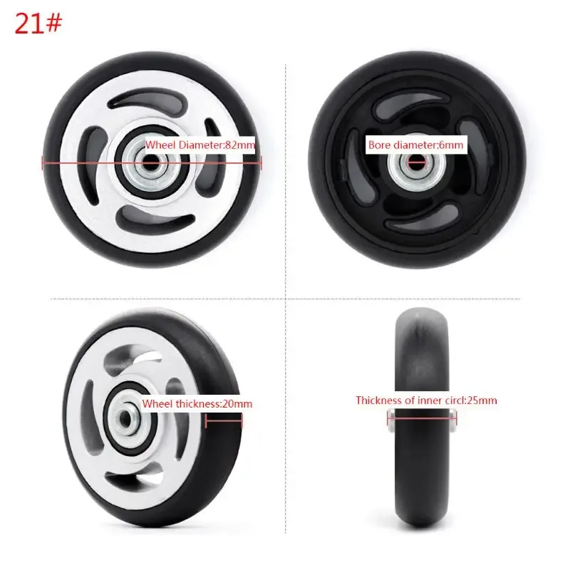 roulettes de remplacement en plastique pour valise rotative, 1 pièce