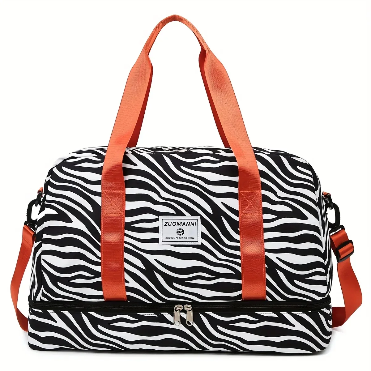 sac de voyage en nylon de grande capacité avec imprimé animal, sac de sport et de gym, sac de week-end portable pour femmes, sac de nuit.