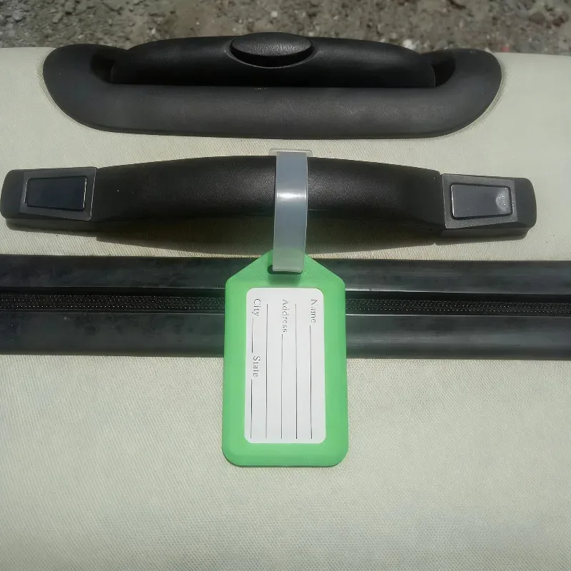 étiquettes de bagages de voyage portables avec carte d'identité, étiquettes d'embarquement en pvc diy, étiquettes nominatives pour valises, accessoires de voyage unisexes