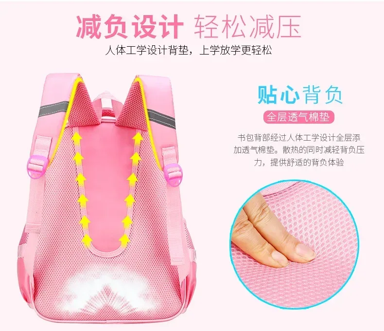 sac à dos ergonomique avec nministériels d pour élève du primaire, version coréenne japonaise, pour enfant, fille, protège la colonne vertébrale