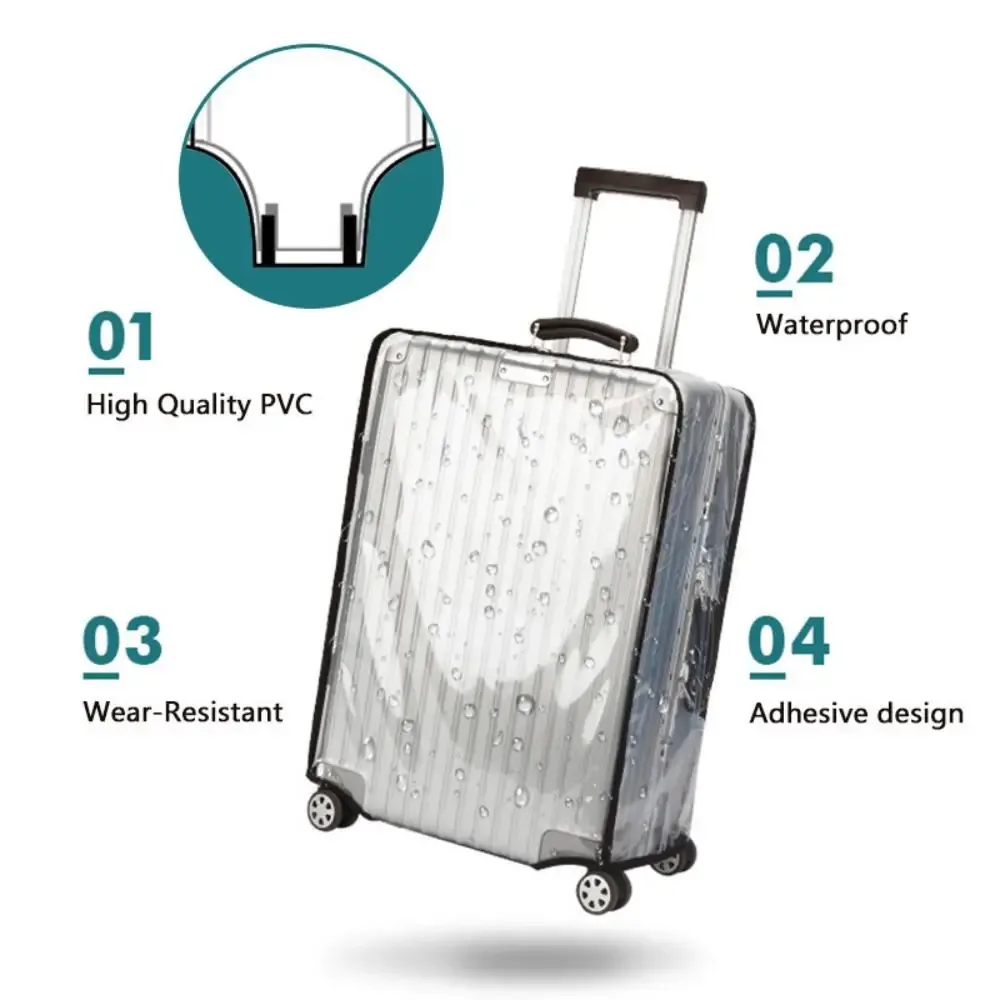 housse de protection transparente en pvc pour bagages de voyage de 16 à 28 pouces, imperméable et anti-poussière, pour valise