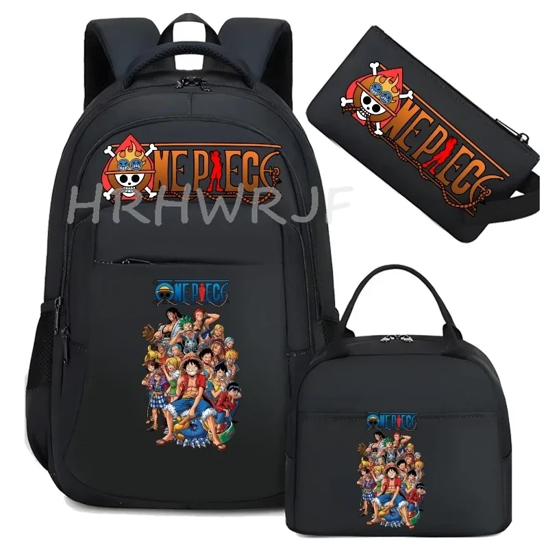 sac à dos one piece monkey d luffy 3 pièces camouflage pour adolescents, sacs d'école pour ordinateur portable, collégiens/lycéens, sacs de voyage en plein air, mochilas