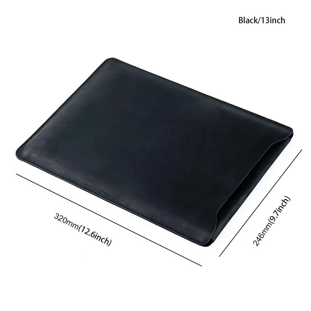 housse de protection matelassée en cuir de vache pour ordinateur portable, étui personnalisé pour macbook pro 12 "13" 14 pouces