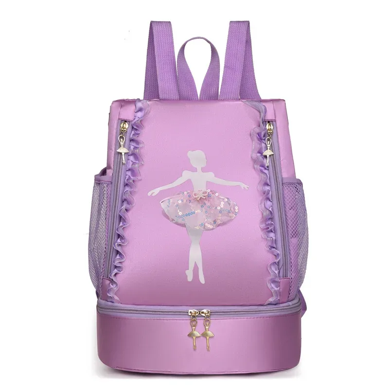 sac à dos de danse de ballet brodé personnalisé avec compartiment à chaussures séparé, sac de ballerine pour petites filles pour sac de danse pour tout-petits