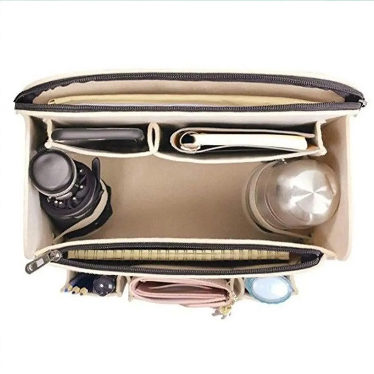 organisateur de sac à dos, sac de rangement portable de grande capacité, pochette multi-poches pour sac à dos, pochette de rangement pour cosmétiques et téléphone