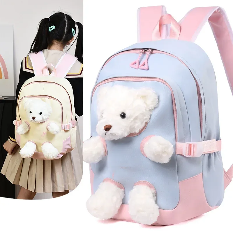 sac à dos ourson mignon pour filles 2025 nouvelle tendance esthétique sac à dos double épaule pour collégiennes