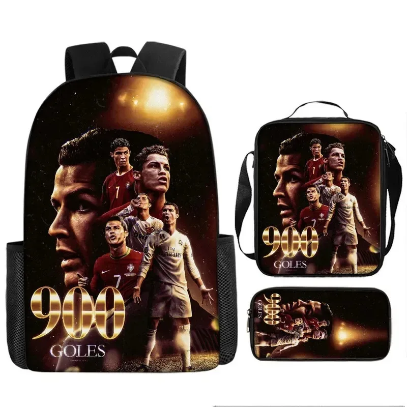 sac à dos d'école r-ronaldos pour enfants, sacs à bandoulière, sac à crayons-cr 7, sac à livres léger et décontracté pour garçons et filles, meilleur cadeau
