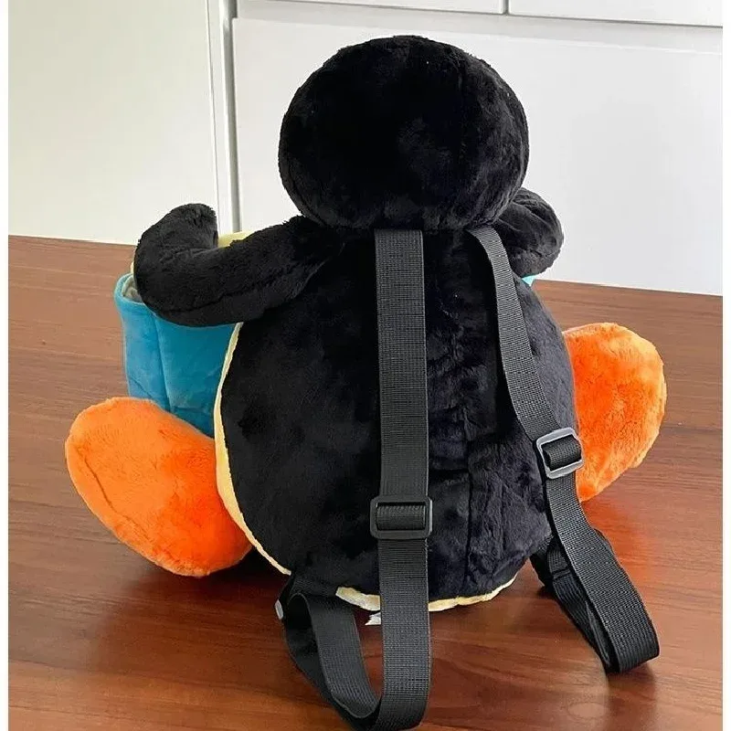 sac à dos en peluche pingouin pingu mignon, sac de voyage en dessin animé 3d, sac à dos souple de grande capacité pour étudiants et fans