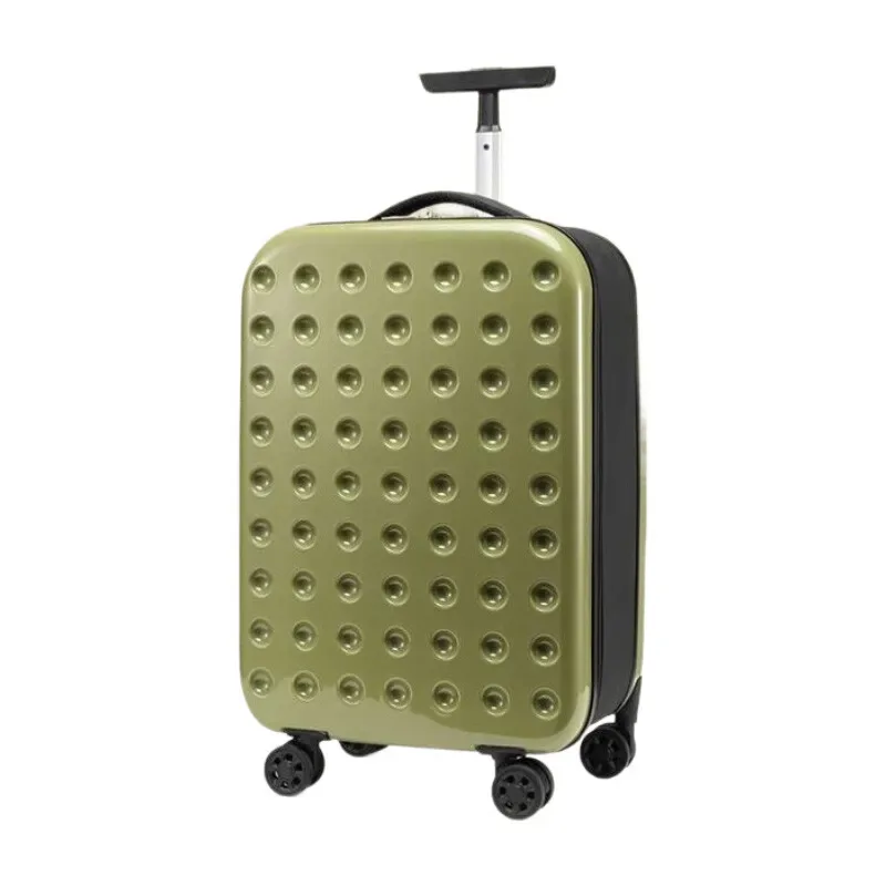bagage pliable à poignée télescopique à tube unique – sac de cabine de 20" et valise à carreaux de 24" avec roues silencieuses, coffre léger
